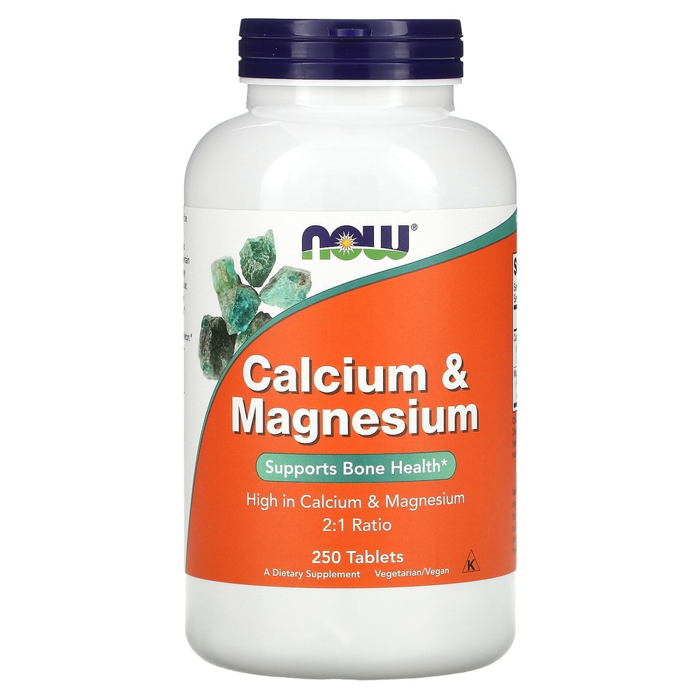 Now Foods Calcium Magnesium 250 Tablets GMP Quality Assured, Kosher, Vegan,