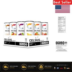 12-Pack Assorted Flavors – Energy Drinks with 200mg Caffeine & Vitamins