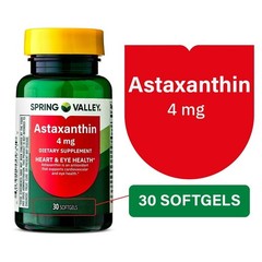 Spring Valley Astaxanthin Softgels 4 mg Heart & Eye Health 30 Count