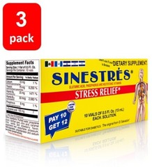 3 Pack – Sinestres Supplement 10 Drinkable Vials each – Release Stress
