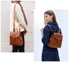 SUNLIGHT LEAVES Simple Vegan Leather Flap 3 Way Convertible Backpack For Wome…