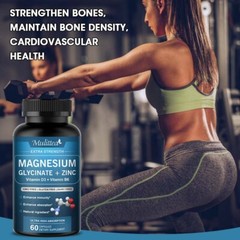 500MG Magnesium Glycinate With Zinc,D3 Improved Sleep, Stress , Anxiety Relief