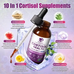 Cortisol Liquid Drops,Stress Relief, Balanced Cortisol Response, Relaxation,Mood