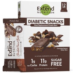 Extend Sugar Free Protein Bars, Perfect Diabetic Snacks, High Protein and Fib…