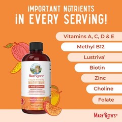 – Liquid Multivitamin + Hair Growth MaryRuth’s Thicker Hair – Vegan, 15.22 Fl Oz