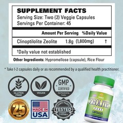 Zeoilte Pure Capsules, 90 Count, by Zeo Health