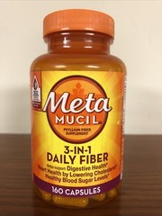 Metamucil Psyllium Fiber Supp 3-in-1 for Digestive Health, 160 Count Exp 12/26