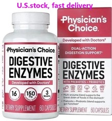 Physician’s CHOICE Digestive Enzymes – Multi Enzymes, Organic Prebiotics – 60 CT
