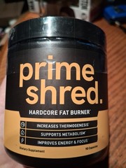 Prime Shred Hardcore Fat Burner Veggie Capsules 90 Ct Exp 12/2026