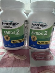 2X Bausch + Lomb PreserVision Areds 2 Eye 120 Mini Softgels Ea 02/2027 W/o box