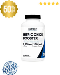 Nutricost Nitric Oxide Booster 2250mg, 180 Capsules – 750mg – 60 Servings