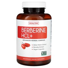 2 X Healths Harmony, Berberine HCL+, 120 Capsules