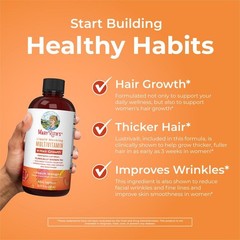 – Liquid Multivitamin + Hair Growth MaryRuth’s Thicker Hair – Vegan, 15.22 Fl Oz