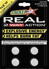 Stacker REAL 2 Way Action – 2 Pack – 8 Pills Energy Burn Fat Weight Loss Focus