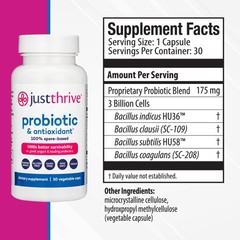 Probiotic & Antioxidant Supplement – 100% Spore-Based Digestive and Immune Su…