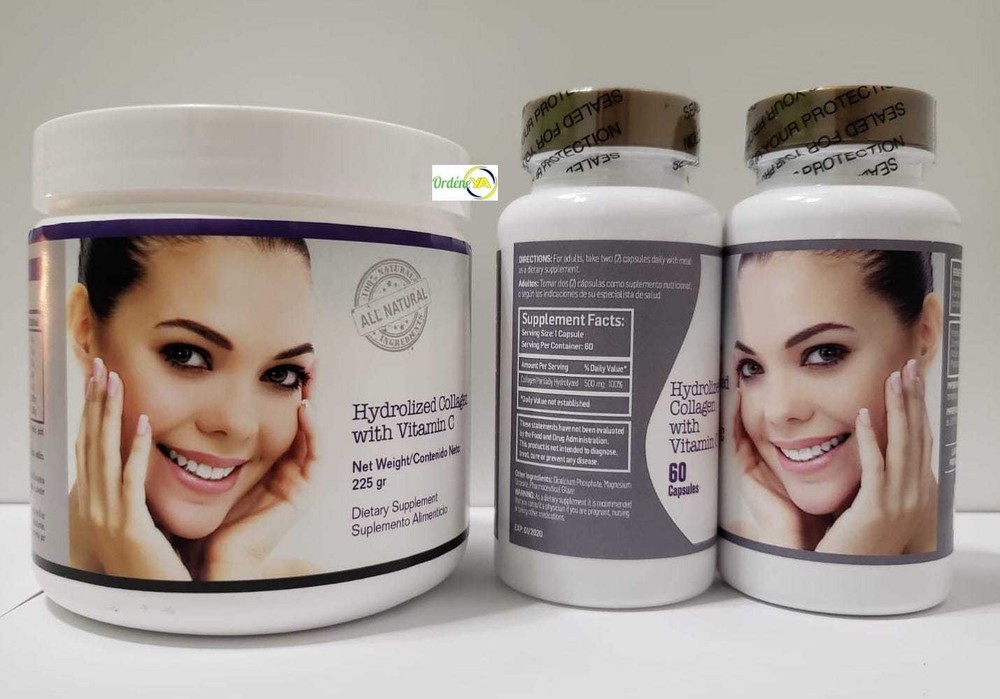 Colageno Hidrolizado Hydrolized Collagen With Vitamin C 100% 1 Powder & 1 Caps