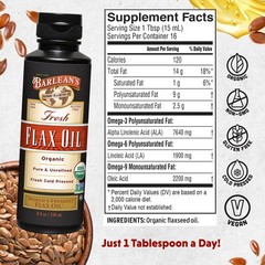 Flaxseed Oil Liquid 7,640mg ALA Omega 3 8 oz Cold Pressed Vegan Gluten Free