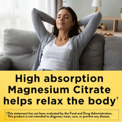 Nature Made Magnesium Citrate 250mg Muscle, Nerve, Bone&Heart Support Supplement
