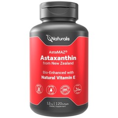 Naturalis New Zealand Astaxanthin (12mg) | Enhanced 120 Count (Pack of 1)