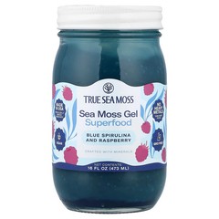 2 X True Sea Moss, Sea Moss Gel Superfood, Blue Spirulina and Raspberry, 16 fl