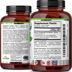 Zazzee USDA Organic Pomegranate 20:1 Extract, 7000 mg Strength, 40% Ellagic Acid