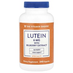 2 X The Vitamin Shoppe, Lutein With Bilberry Extract, 240 Capsules