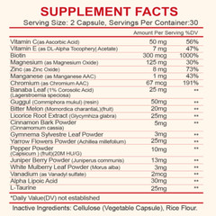 Blood Balance Advanced Formula All Natural Blood Sugar Support Capsules Vegan US