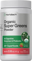 Organic Greens & Prebiotic Powder | 5.18 oz | Strawberry Kiwi | by Horbäach