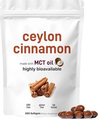 300 Cinnamon 7,200Mg Equivalent | Ceylon Softgels with MCT Oil | Highly Bioavail
