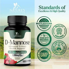 D-Mannose 1350mg with Cranberry Extra Strength Natural Urinary Health Support