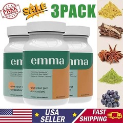 3 Pack Emma Gut Health Supplement 180 Caplets for Bloating Relief & Leaky Gut |