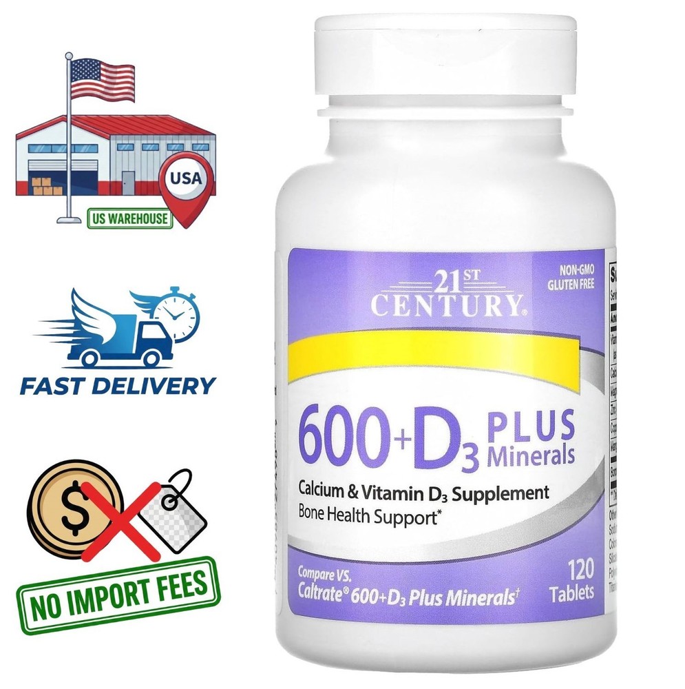 Calcium Magnesium Zinc Vitamin D3 Copper Boron Manganese Supplement, 120 Caplets