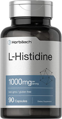 Horbaach L-Histidine 1000mg 90 Capsules Non-GMO Gluten Free Pharmaceutical Grade