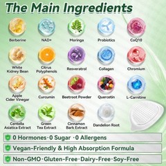 Moringa Berberine x NAD+ 10 in 1 innovative Nano Microneedle Patch for Weight…
