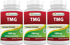 Best Naturals TMG Trimethylglycine (As Betaine Anhydrous) 1000 Mg Serving – 120