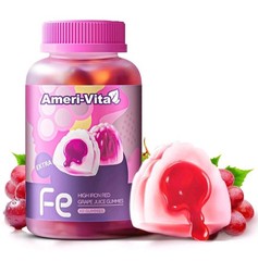 Ameri-Vita High Iron Red Grape Juice Gummies 60 Gummies X 2 Bottles(120 Gummies)
