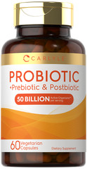 Prebiotic, Probiotic & Postbiotic | 50 Billion CFU 60 Capsules | by Carlyle