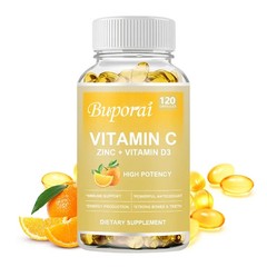 Zinc, with Vitamin C, D3 120pcs, Support Joint and Immune Health, Antioxidant