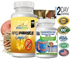 Fast COLON DETOX Clean & Flush Colon Parasite and lower intestines Support egg