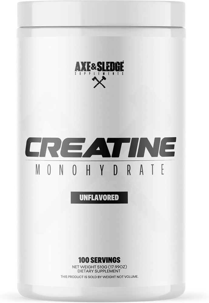 Axe&Sledge Basics Creatine | Unflavored,Enhances Strength&Performance,Increases