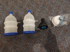 Protein shakers and funnels – various sizes and colors