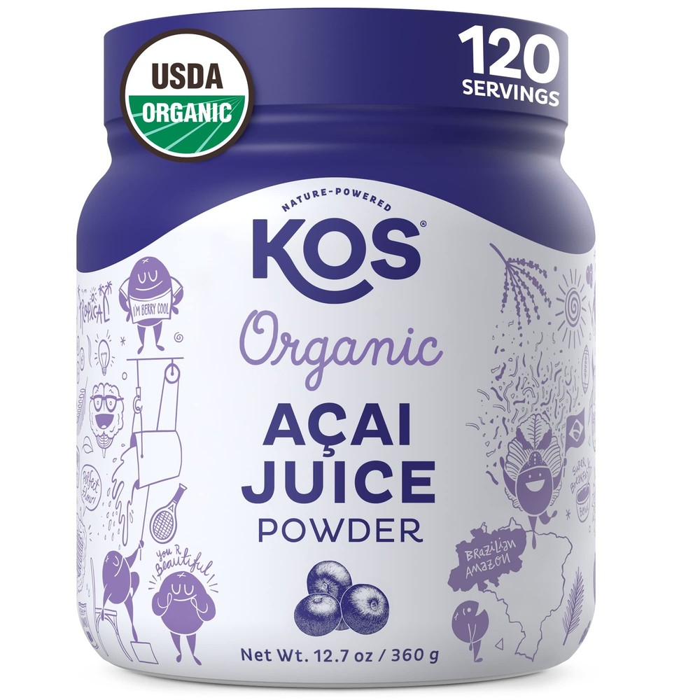KOS Organic Acai Juice Powder – USDA Certified Organic, Plant Based Superfood…