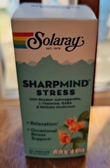 Solaray Ashwagandha SharpMind Stress Support 30 Vegcaps Exp 8/2025. Relaxation