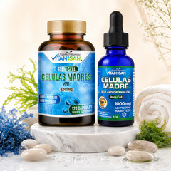 Celulas Madres Stem Cell Supplement AFA Spirulina Liquid Drops Capsules 2 Pack