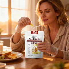 300 Softgels, 1X Elare Aged Garlic Extract, 7500mg Odorless | Heart & Immune
