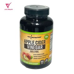Apple Cider Vinegar 1500 mg 100% Pure Key Nutrition 120 Veggie Caps
