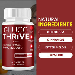 Gluco Thrive Capsules Blood Optimizer Support GlucoThrive Supplement Pill (60ct)