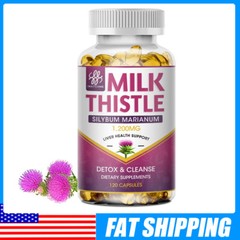 Organic Vitamin Milk Thistle Extract 1000mg Extra Strength Liver Cleanse 120Caps