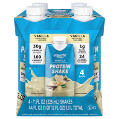 Equate High Performance Protein Shake, Vanilla, 30g Protein, 11 fl oz, 4 Count