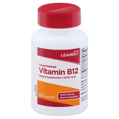 Vitamin B12 2000 mcg Tabs Dietary Supplement Timed Release Energy Boost 60Ct